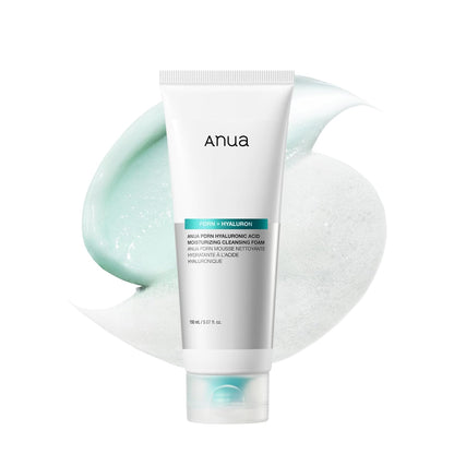 Anua PDRN Hyaluronic Acid Moisturizing Cleansing Foam, Daily Gentle Face Wash for Dry Skin, Salmon DNA Hydrating & Soft Facial Cleanser, Barrier Repair & Glow Glass Skin, Korean Skincare