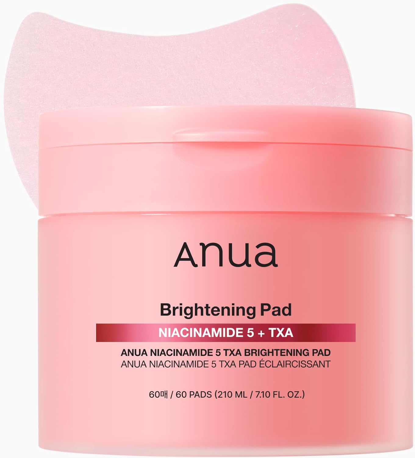 Anua Niacinamide 5 TXA Toner Pads, Daily Facial Pads for Glass Skin, Under Eye Brightener with Tranexamic Acid & Pink Vitamin, Hydration & Spot Care for Hyperpigmentation, Korean Skin Care, 60 Pads