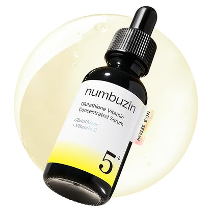 numbuzin No.5 Vitamin Concentrated Serum - Dark Spot Care, Glutathione & Vitamin Serum, Tranexamic Acid 4%, Niacinamide 5%, for a Radiant-Looking Glow