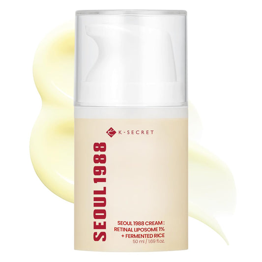 K-SECRET SEOUL 1988 Retinal Cream | Gentle Retinal Liposome 1% Formula for Sensitive Skin | Daily Fine Lines & Skin Texture Care | Niacinamide, Bakuchiol | Korean Skincare