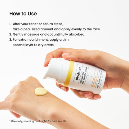BIODANCE Radiant Vita Niacinamide Cream, Brightening, Dark Spot Correcting, Hydrating Facial Moisturizer with Vitamin C, B12, Korean Skin Care, Self Care Gifts for Women