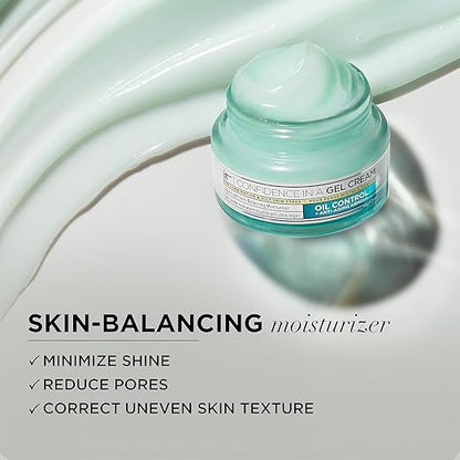 IT Cosmetics Confidence in a Gel Cream Oil Control - Hydrating Oil-Free Face Moisturizer - Reduces Shine & Look of Large Pores - with Niacinamide, Vitamin E & Peptides