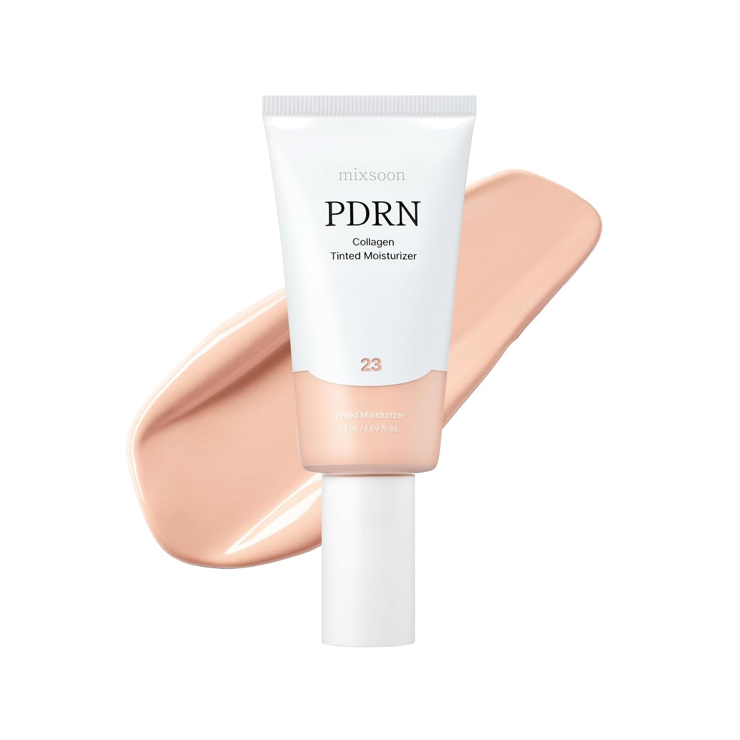 mixsoon PDRN Collagen Tinted Moisturizer Korean Glass Skin (No. 23 Aura) - Skincare-Infused Base with Rice PDRN & Peptides, 24H Vibrant Glow & Luminous Hydration, 10 Shades