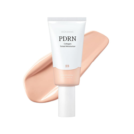 mixsoon PDRN Collagen Tinted Moisturizer Korean Glass Skin (No. 23 Aura) - Skincare-Infused Base with Rice PDRN & Peptides, 24H Vibrant Glow & Luminous Hydration, 10 Shades