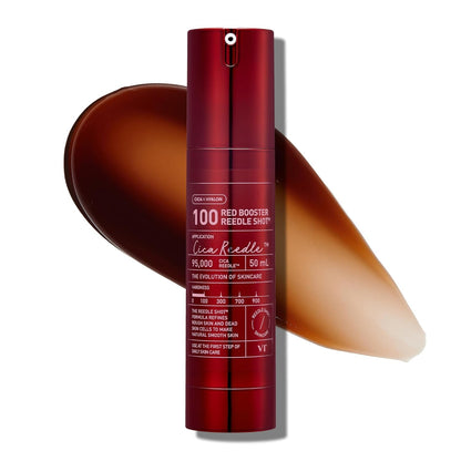 VT COSMETICS Red Booster Reedle Shot 100 Serum with Dragon’s Blood Extract & Exosome Microneedling Formula, Korean Skincare