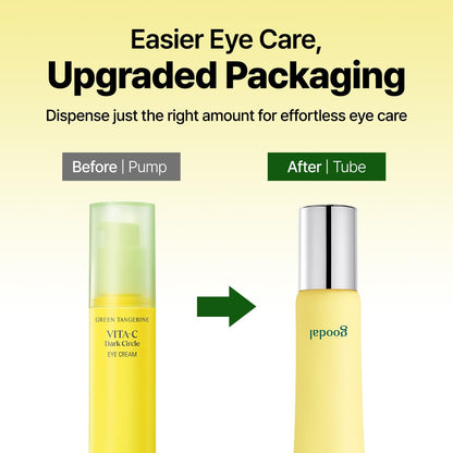 GOODAL Green Tangerine Vitamin C Dark Circle Eye Cream, Intensive Dark Circle Relief and Elasticity Treatment, Gentle, Non-irritating, Anti-Aging and Anti-Wrinkle Care
