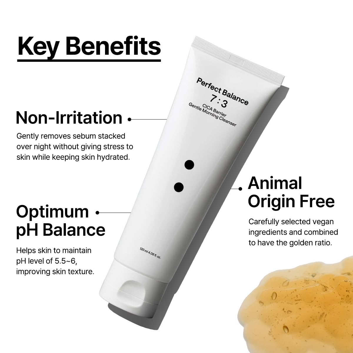B:Lab CICA Barrier Gentle Morning Cleanser, Low-pH 5.5 Gel Face Wash with Centella & Panthenol, Fragrance-Free for Sensitive Skin