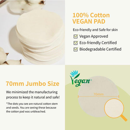 Numbuzin No.3 Toner Pads, Radiance Glowing Jumbo Essence Pad, Clear Glowing Skin, Texture Care, Biodegradable Vegan, bifida, Niacinamide
