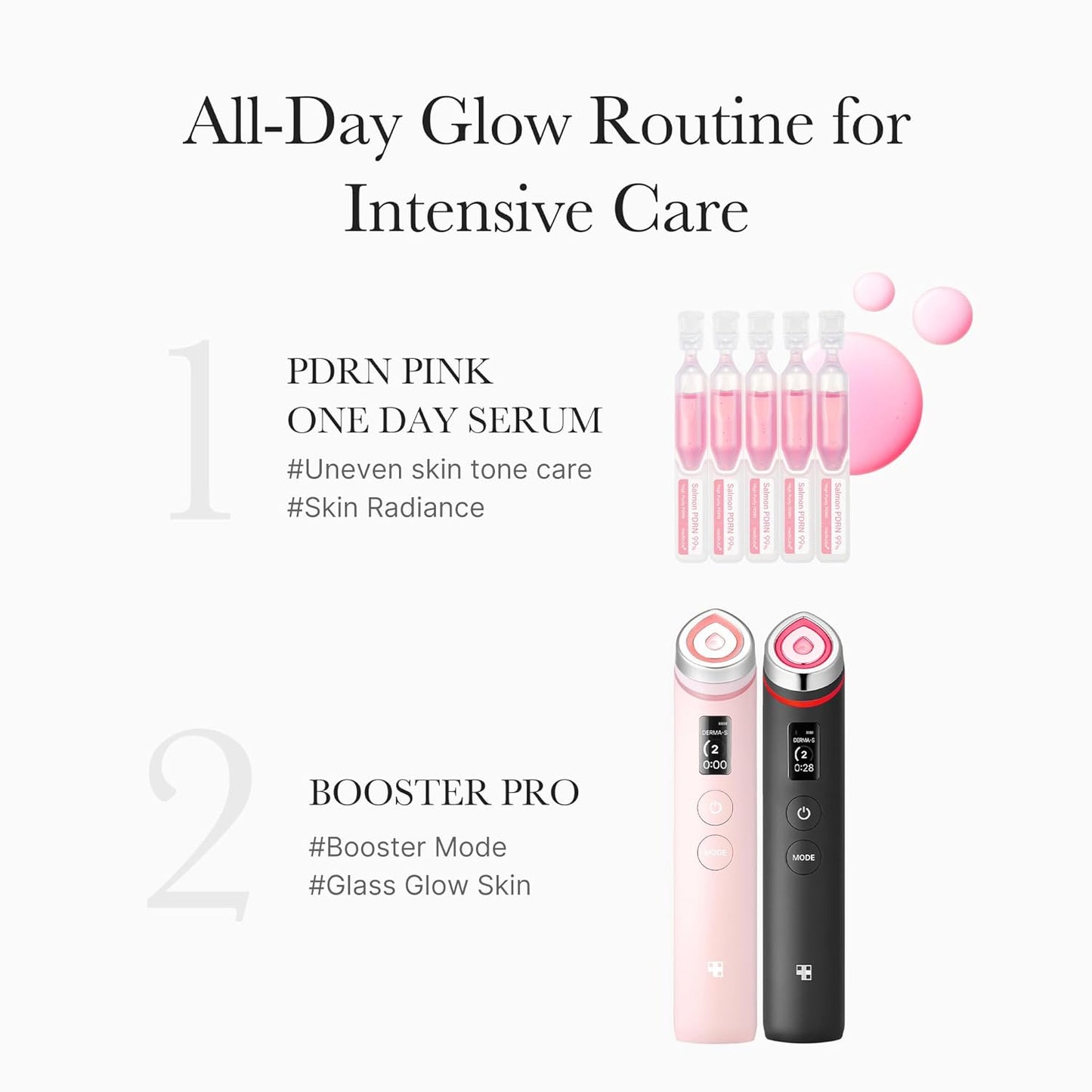 medicube Salmon DNA PDRN Pink One Day Serum - 99% Salmon DNA PDRN Intensive Ampoule, Collagen, Glutathione, Hyaluronic Acid, Improves skin radiance