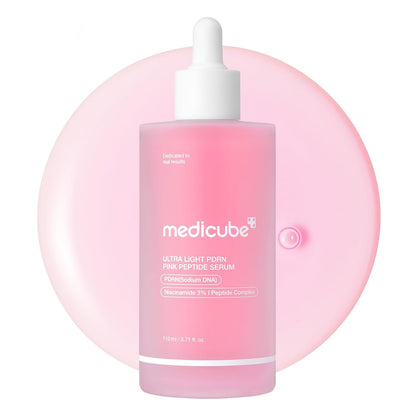 medicube PDRN Pink Peptide Serum with Salmon DNA | Ultra Light Hydrating Serum with Hyaluronic Acid | Fast-Absorbing Glow Care for Skin Clarity | Korean Skincare
