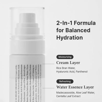 Dr.Althea 345 Relief Cream Mist | Hydrating Facial Mist with Rice Extract | Soothing Care for Sensitive Skin | Vegan Korean Skincare
