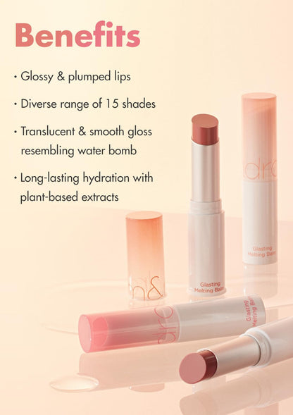 rom&nd Glasting Melting Balm, Tinted Lip Balm, 03 Sorbet Balm
