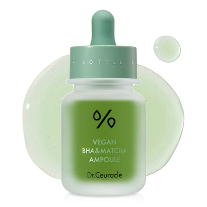 Dr.Ceuracle Vegan BHA & Matcha Ampoule - Gentle Exfoliating Facial Serum, Salicylic Acid for Pores and Sebum Treatment, Korean Skincare for Stocking Stuffers