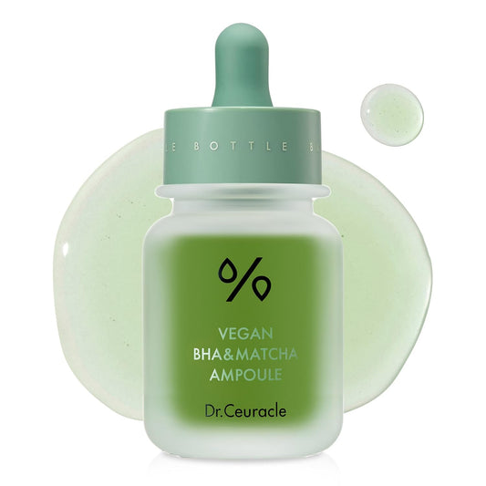 Dr. Ceuracle Vegan BHA & Matcha Ampoule - Gentle Exfoliating Facial Serum, Salicylic Acid for Pores and Sebum Treatment, Korean Skincare
