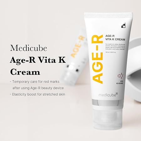 medicube Age-R VITA K Cream - Elastisty Boost for Stretched Skin - Special Ingredients Targeting Redness - Hypoallergenic
