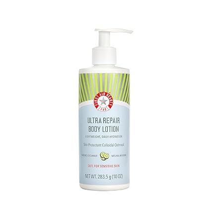 First Aid Beauty Ultra Repair Body Lotion - Cooling Cucumber - Relieves eczema & dryness symptoms, including irritation, itching & redness