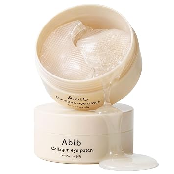 Abib Vegan Collagen Eye Patches for Wrinkles & Fine Line with Jericho Rose Jelly & Peptides, 60 Count, Korean Skin Care