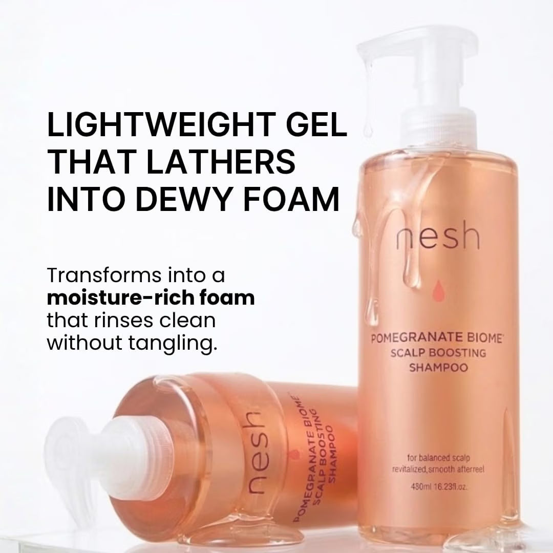Nesh Pomegranate Biome Scalp Shampoo – Korean Hydrating Shampoo for Dry, Sensitive Scalp