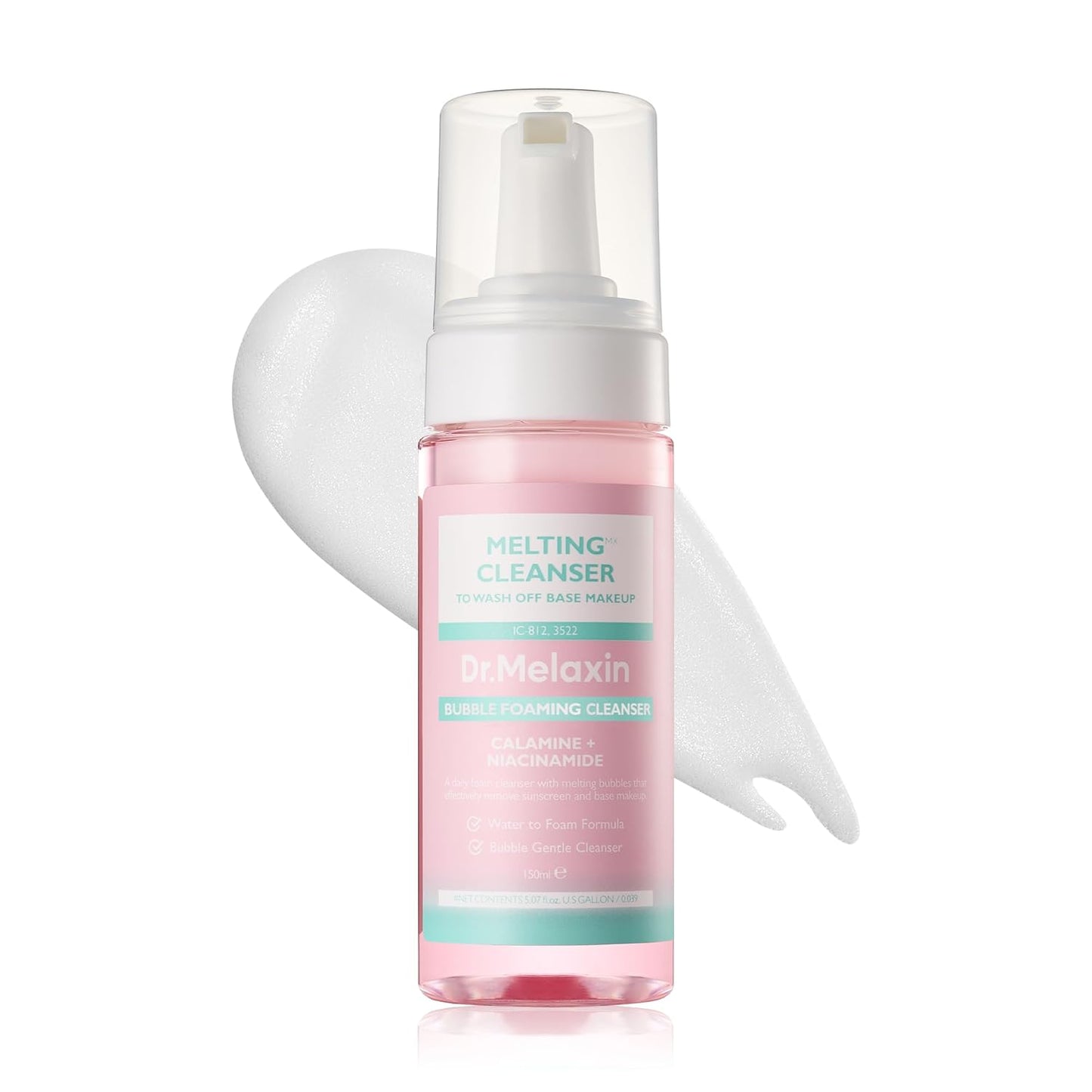 Dr.Melaxin Melting Bubble Foaming Cleanser - Micellar Makeup Remover Face Wash with Calamine and Niacinamide, No Double Cleansing Needed, Gentle Foam Cleanser for Sensitive Skin, K-Beauty
