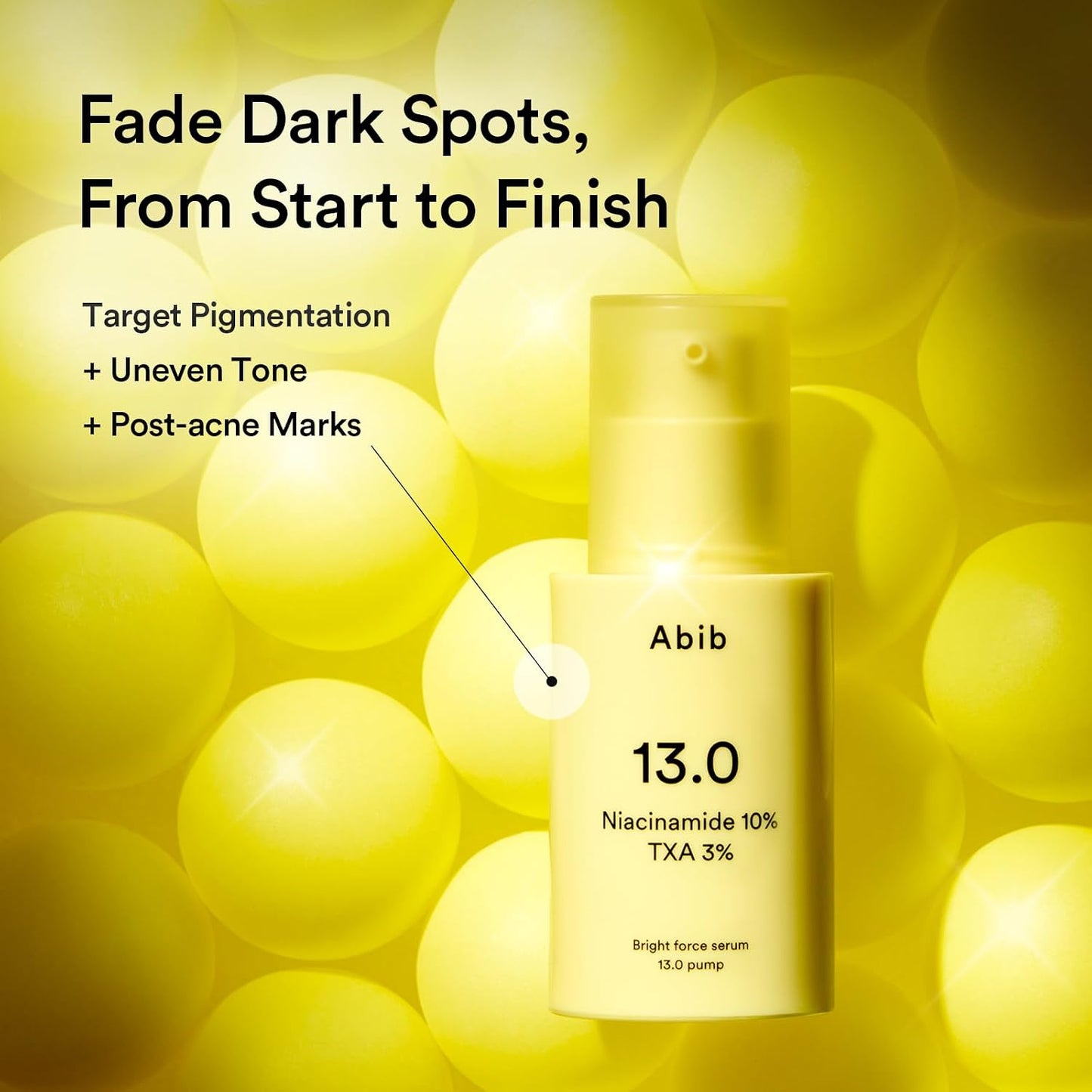 Abib Bright Force Serum 13.0 Pump, 10% Niacinamide + 3% TXA, Brightening Serum for Uneven Skin Tone, Hyperpigmentation, Glass Skin Glow, Korean Skincare