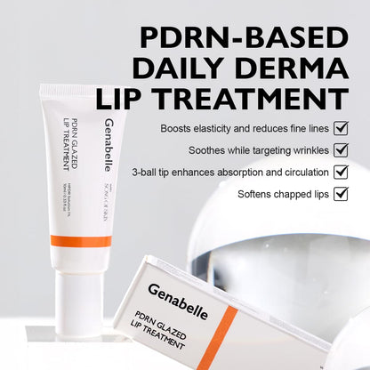 Genabelle PDRN Glazed Lip Treatment – Hydrating & Plumping Lip Balm with PDRN & Peptides for Soft, Glossy Lips – Intensive Lip Repair & Moisture Lock, Glass Skin, Korean Skincare