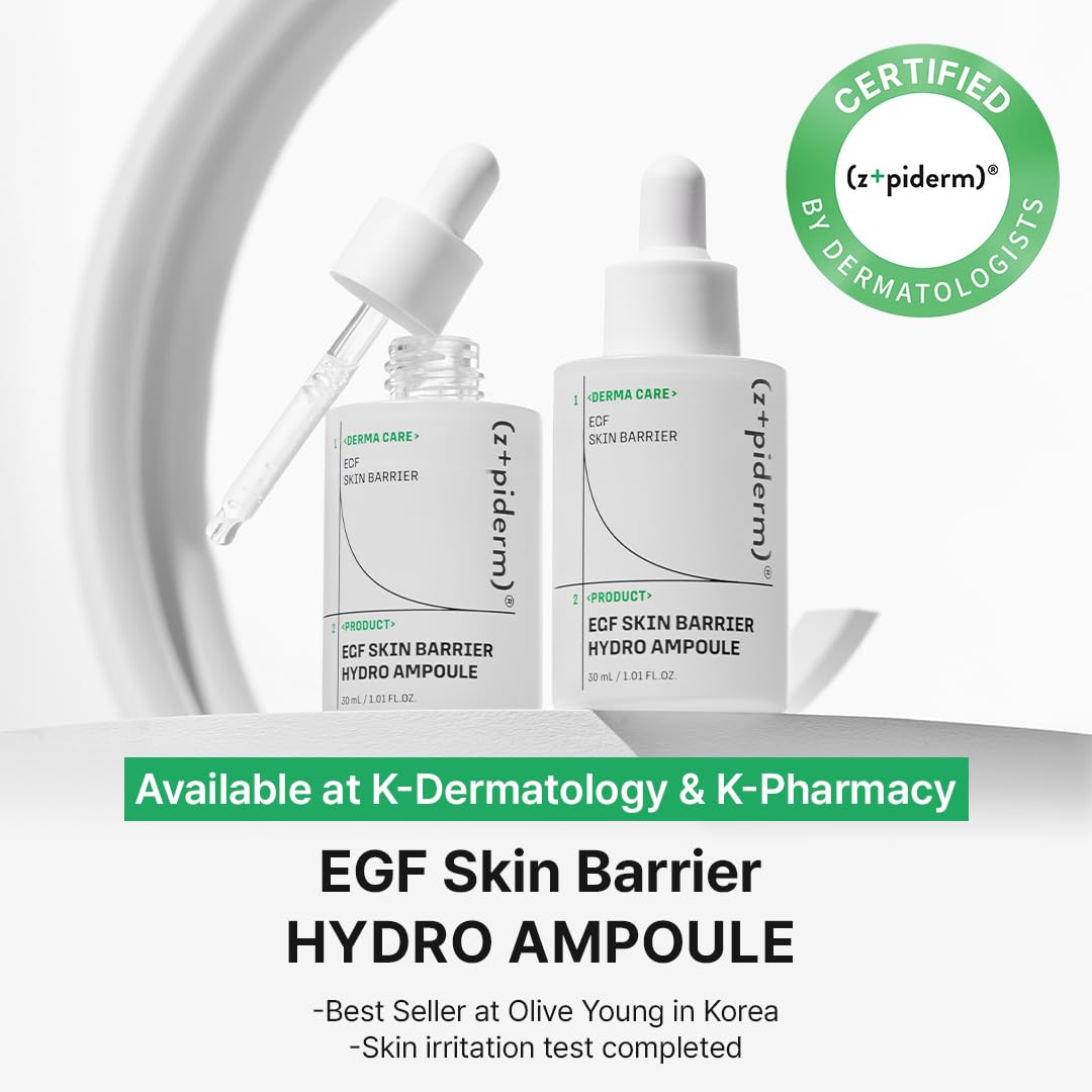 Zipiderm EGF Skin Barrier Serum, Lightweight Hydro Ampoule
