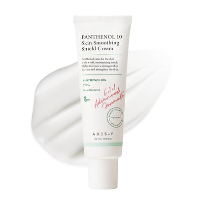 AXIS-Y Panthenol 10 Skin Smoothing Shield Cream - Daily Facial Moisturizer Barrier Cream for Long Lasting Hydration & Soothing - Vegan Korean Skin Care Face Lotion