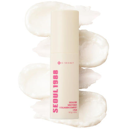K-SECRET SEOUL 1988 Collagen Multi Balm, Multi-Area Balm Stick for Hydrated & Radiant Skin, 7-Type Collagen Complex, Plant-Derived Oils & Butters, and Plum, Korean Skincare