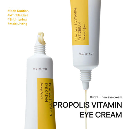 IUNIK Propolis Vitamin Eye Cream – Propolis & Vitamin C Lightweight Cream for Dark Circles, Puffiness & Fine Lines, Korean Skincare