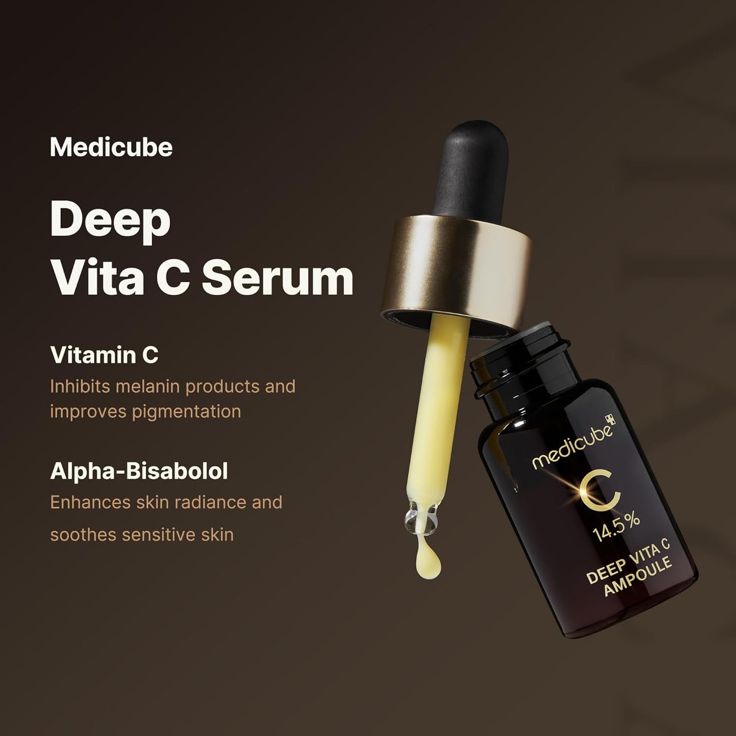 MEDICUBE Deep Vita C Serum 2.0, Pure Vitamin C for Radiance & Glow, Helps Improve the Look of Uneven Skin Tone, Korean Skincare (10 g × 3 Bottles)
