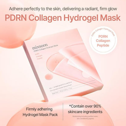 mixsoon Collagen Hydrogel Face Mask Hydration All-In-One Firming, Soothing Gel Formula Face Mask for Radiant, Smooth Skin Stocking Stuffers Korean Glass Skin Care