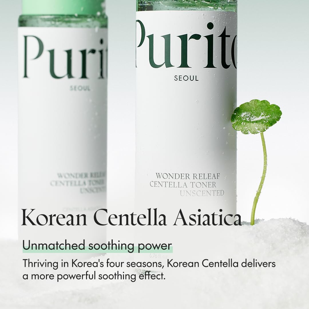 PURITO Seoul Wonder Releaf Centella Toner Unscented Korean Centella, for Sensitive Skin, Soothing, Facial Toner for face, K-Beauty