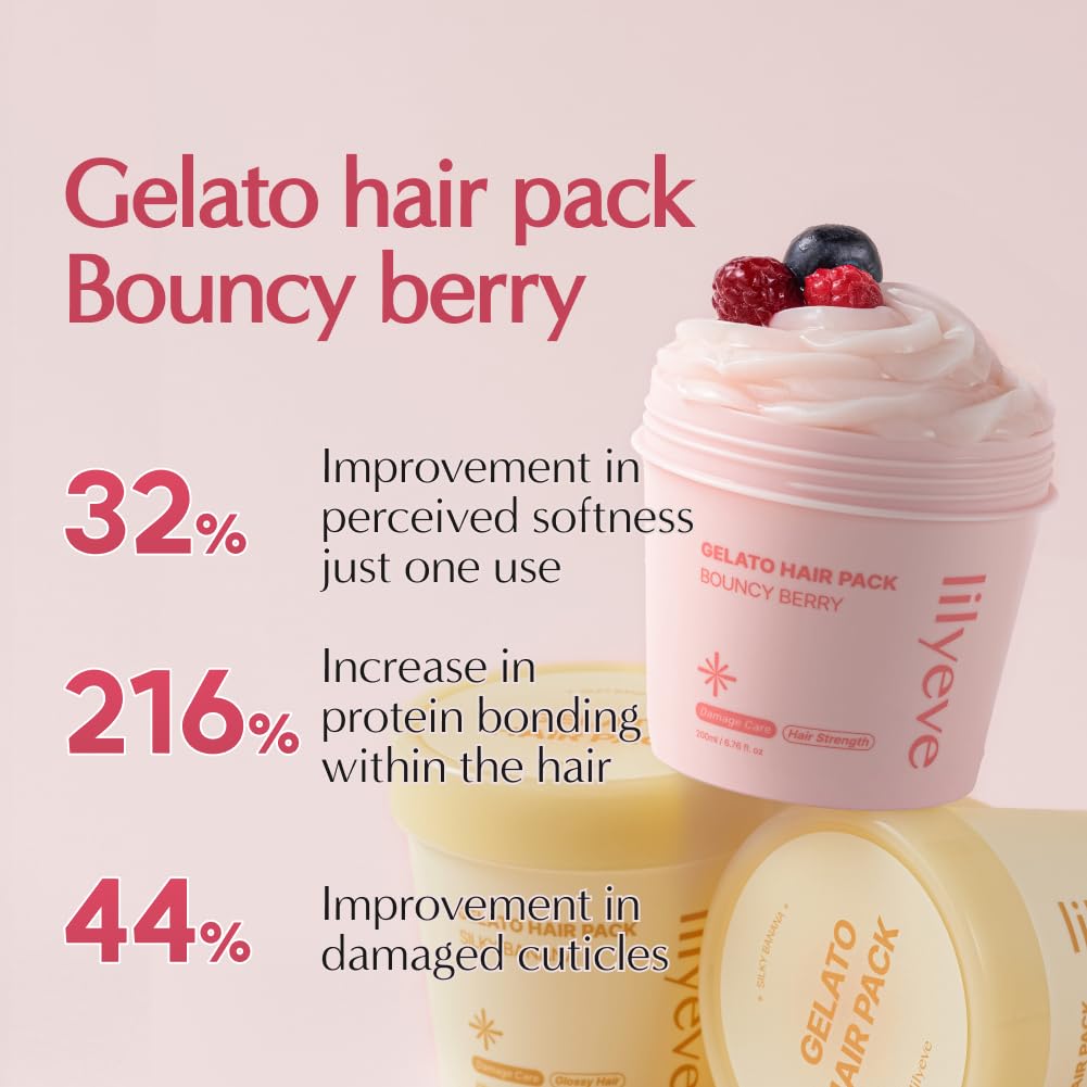 lilyeve REPAIRTURN Bouncy Berry Gelato Hair Pack, Milk Protein