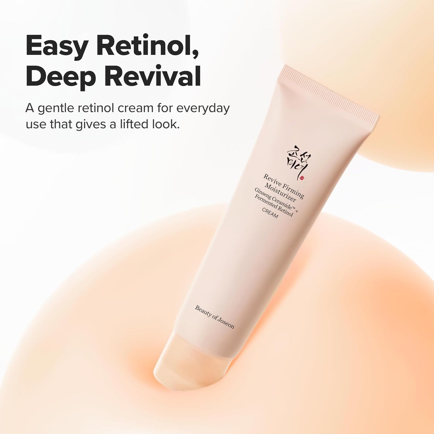 Beauty of Joseon Revive Firming Moisturizer Ginseng Ceramide + Fermented Retinol for Dry, Sensitive Skin Korean Skincare for Women and Men