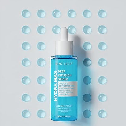 NINELESS HYDRA-MAX Deep Infusion Serum –48hr Korean Hydrating Face Serum with Hyaluronic Acid, Panthenol - 5 Ceramides -Deep Moisture, Fast Absorbing.