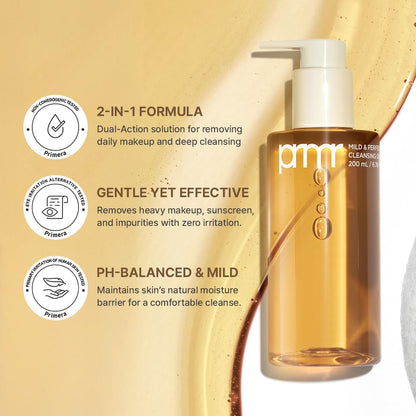 Primera PRMR Oil To Foam Cleanser Korean Deep Cleansing Oil, Daily Makeup Remover, Blackheads, Dust and Dirt Removal, Pore Cleaning, Hyaluronic acid, Deep Clean in One Step