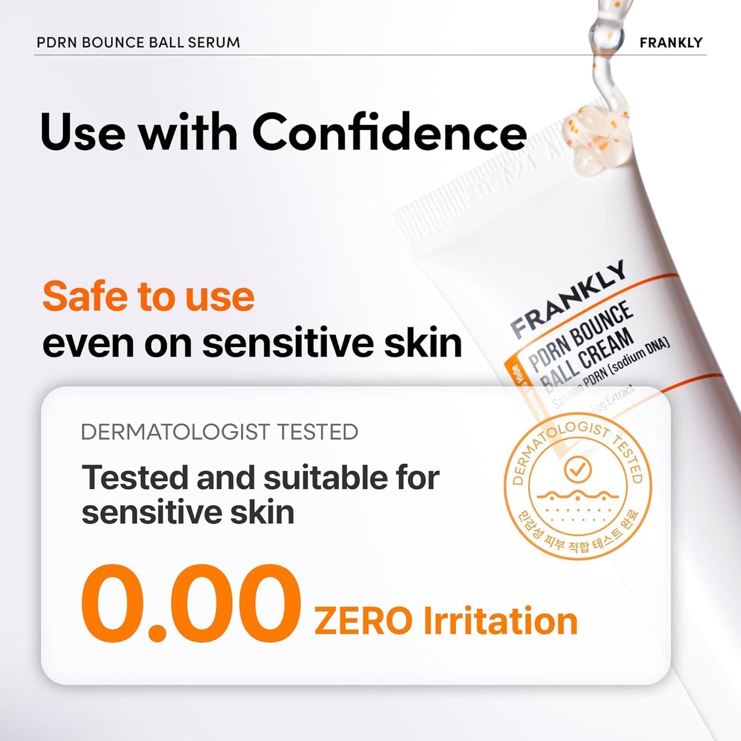 FRANKLY Salmon PDRN Bounce Ball Cream – 99% Pure Salmon DNA Moisturizer for Skin Repair & Glow | Post Microneedling Recovery & Barrier Repair | Lightweight Gel Cream | Korean Skincare