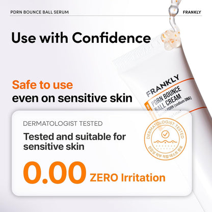 FRANKLY Salmon PDRN Bounce Ball Cream – 99% Pure Salmon DNA Moisturizer for Skin Repair & Glow | Post Microneedling Recovery & Barrier Repair | Lightweight Gel Cream | Korean Skincare