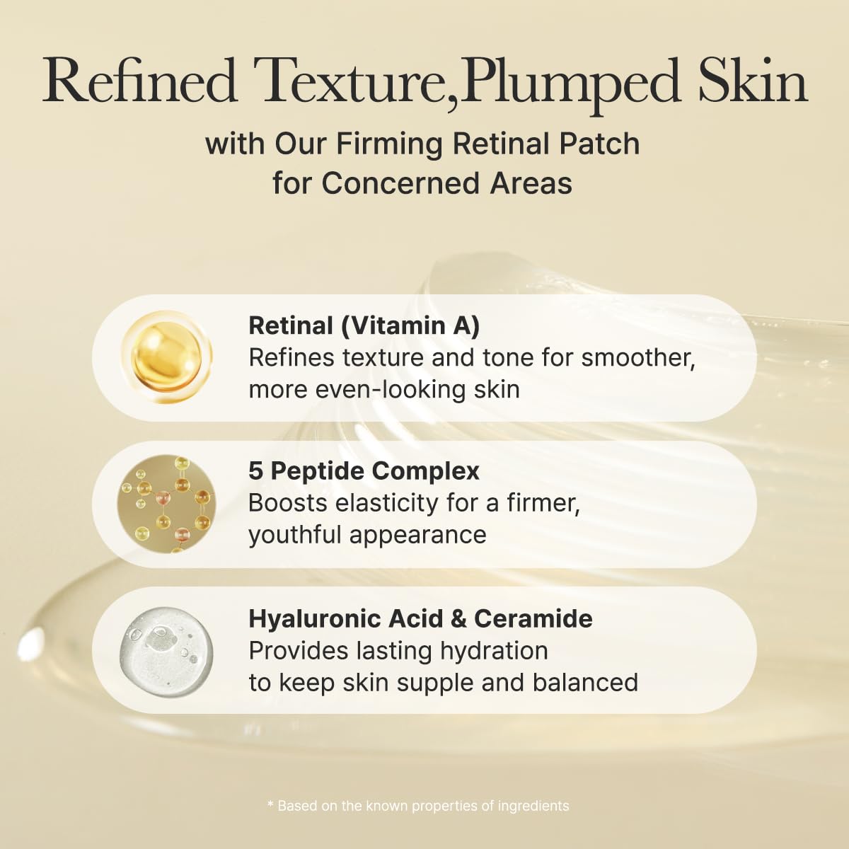 ARENCIA Retinal Boosting Eye Patch, Hydrogel Under Eye Mask with Peptides for Dark Circles, Puffiness, Fine Lines, 60 Patches