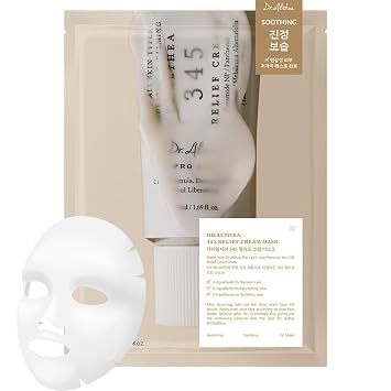 Dr.Althea 345 Relief Cream Mask (1 mask), Korean Vegan Skin Care Daily Soothing Recovery and Blemish Care with Niacinamide & Tea Tree Leaf Water, Deep Hydration & Skin Barrier Care