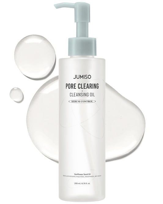 JUMISO Pore Clearing Cleansing Oil - Korean Face Makeup Remover Waterproof Makeup Deep Cleansing Blackhead Removal No Residue Gentle Eye Irritation Free for All Skin Types
