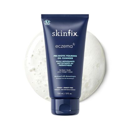 Skinfix Pre-Biotic Face + Body Foaming Oil Cleanser - Hydrates, Calms with Colloidal Oatmeal, Triple Lipid Complex & Coconut - Accepted by the National Eczema Association - Cruelty Free