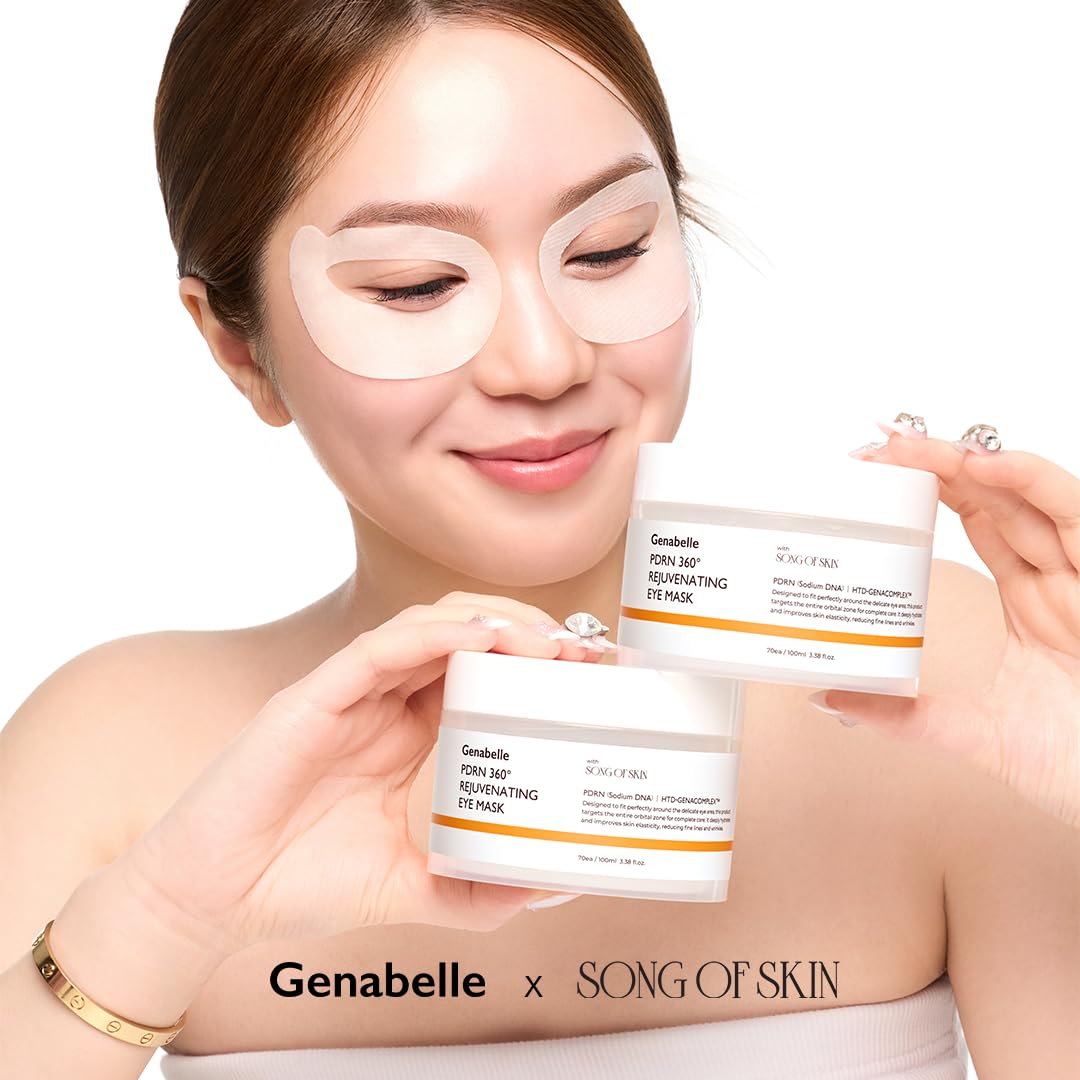 Genabelle PDRN 360° Rejuvenating Eye Mask – Full Eye Area Eye Patches for Hydration, Firming & Elasticity with PDRN & Peptides – Targets Dark Circles, Puffiness & Fine Lines, Glass Skin