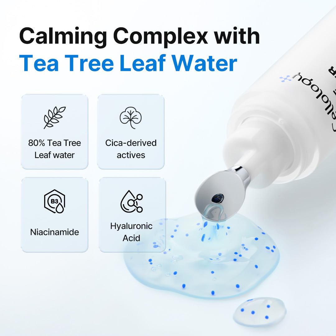 Blue Eraser Serum with Cooling LED Applicator, Tea Tree Calming Serum for Oily Skin & Sensitive Skin, Korean Skincare