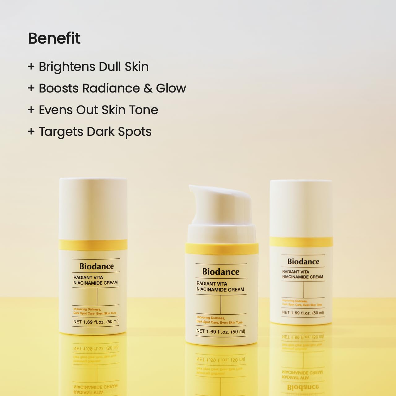 BIODANCE Radiant Vita Niacinamide Cream, Brightening, Dark Spot Correcting, Hydrating Facial Moisturizer with Vitamin C, B12, Korean Skin Care, Self Care Gifts for Women