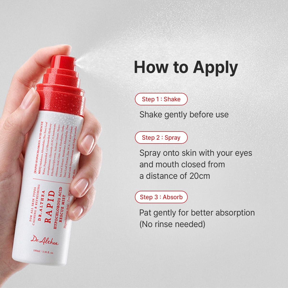 Dr.Althea Rapid Hypochlorous Acid Rescue Mist, Korean Skin Care