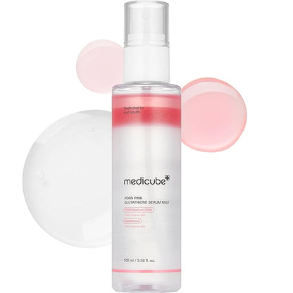 medicube Salmon DNA PDRN Pink Glutathione Spray Serum I Pink Glass Glow Serum Mist for Moisturizer, Soothing and Firming, Uneven skin tone, Salmon PDRN & Niacinamide