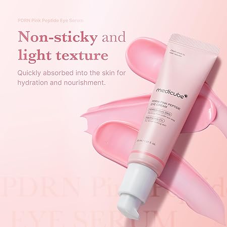 medicube Eye Serum with Salmon DNA PDRN & Pink Peptides | 99% Purity Retinol for Fine Lines | PDRN & Niacinamide for Uneven Skin Tone
