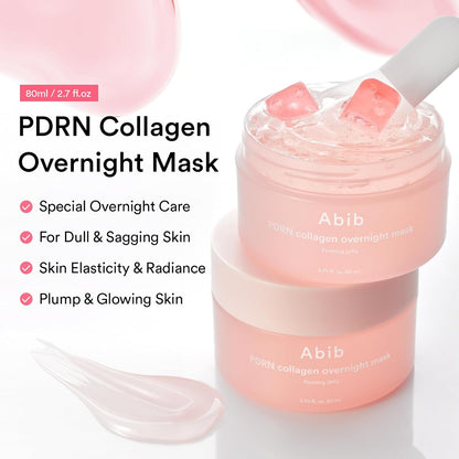 Abib Pink Me Up PDRN 3 Step Glow Kit, Overnight Firming Jelly Mask, PDRN Retinal Eye patches, PDRN Lip Mask, Korean Skincare Set