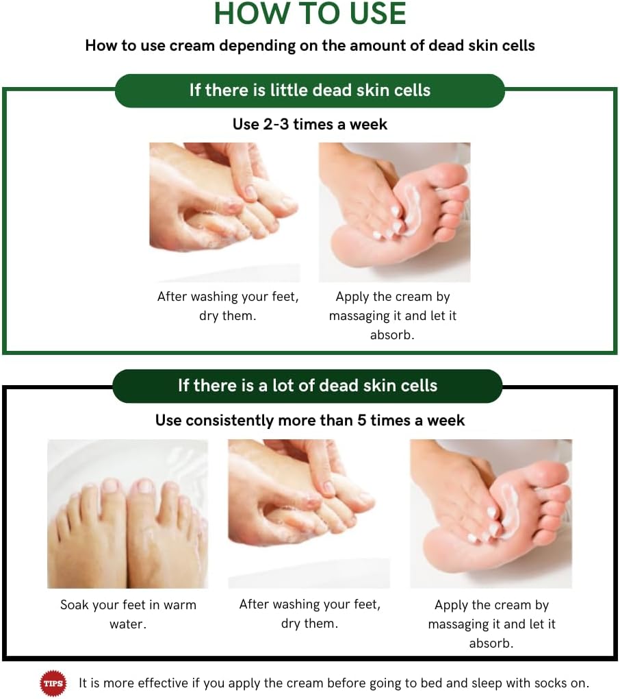 3WB Premium Foot Cream for Dry Cracked Heels Feet Knees Elbows Hands, Foot Dead Skin Cuticle Callus Remover Toenail Softener, Keratolytic Skin Barrier Repair Cream